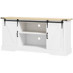 Buffet Bellora élégant rangement spacieux portes coulissantes blanc chêne clair salon salle à manger