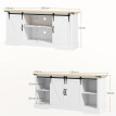 Buffet Bellora élégant rangement spacieux portes coulissantes blanc chêne clair salon salle à manger
