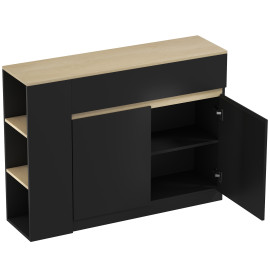 Buffet Dorvane élégant moderne rangement spacieux noir chêne clair salle à manger salon