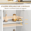 Buffet Elvoria rangement design contemporain bicolore blanc et bois clair pour salon chambre cuisine bureau
