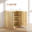 Buffet Sorellia élégant chêne moderne rangement salon salle à manger effet bois cannelé portes sans poignée