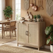 Buffet Valmere cannage rotin naturel chêne clair élégant bohème rangement salon salle à manger
