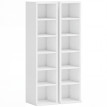 Étagère de Rangement Calyra pour CD et DVD 12 Compartiments Blanc Élégant et Moderne