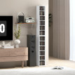 Étagère de Rangement Calyra pour CD et DVD 12 Compartiments Blanc Élégant et Moderne