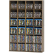 Étagère Arvella Rangement CD DVD Modulable Design Effet Bois Marron pour Salon Bureau Maison