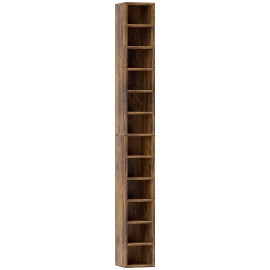 Étagère Solmire colonne rangement CD élégante moderne effet bois vieilli pour salon chambre bureau
