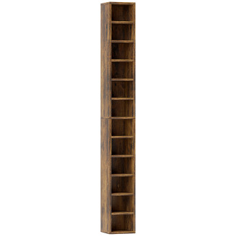 Étagère Solmire colonne rangement CD élégante moderne effet bois vieilli pour salon chambre bureau