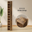 Étagère Solmire colonne rangement CD élégante moderne effet bois vieilli pour salon chambre bureau