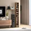 Étagère Solmire colonne rangement CD élégante moderne effet bois vieilli pour salon chambre bureau
