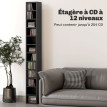 Étagère Colonne Liorane Rangement CD Bibliothèque Moderne Noir Élégant Salon Chambre Bureau