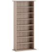 Étagère Deloria rangement CD DVD Blu-ray 8 compartiments naturel organisation optimale