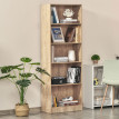 Bibliothèque Virelle étagère design rangement salon bureau effet bois naturel 5 niveaux