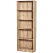 Bibliothèque Virelle étagère design rangement salon bureau effet bois naturel 5 niveaux