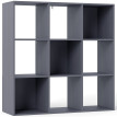 Étagère design Kalyxen rangement moderne 9 cubes effet bois gris élégant salon bureau