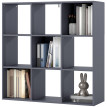 Étagère design Kalyxen rangement moderne 9 cubes effet bois gris élégant salon bureau