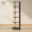 Bibliothèque Orvyna étagère design moderne rangement 5 niveaux noir effet bois clair élégant salon chambre bureau