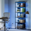 Bibliothèque Talvix étagère industrielle LED 7 couleurs rangement élégant noir
