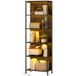 Bibliothèque Talvix étagère industrielle LED 7 couleurs rangement élégant noir