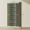 Armoire de cuisine Elyraxis rangement LED élégant éclairage intelligent étagères modulables vert classique