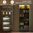 Armoire de cuisine Elyraxis rangement LED élégant éclairage intelligent étagères modulables vert classique