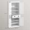 Buffet Vexora rangement élégant moderne blanc cuisine salon design 4 portes tiroir métal noir