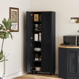 Buffet Arvionis vaisselier rangement cuisine élégant effet bois clair ou noir optimisez espace