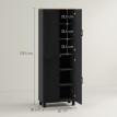 Buffet Arvionis vaisselier rangement cuisine élégant effet bois clair ou noir optimisez espace