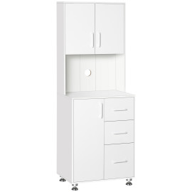 Armoire de cuisine Korvyn rangement élégant moderne chêne clair noir design pratique