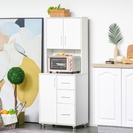 Armoire de cuisine Korvyn rangement élégant moderne chêne clair noir design pratique