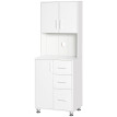 Armoire de cuisine Korvyn rangement élégant moderne chêne clair noir design pratique