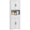 Buffet haut Xelvane rangement cuisine élégant moderne blanc étagères tiroir niche