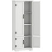 Armoire de cuisine Zyrelis rangement moderne blanc élégant design contemporain poignées métal noir