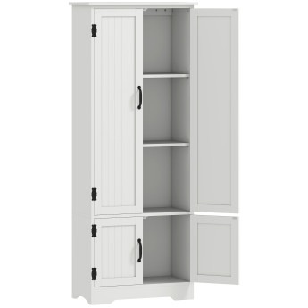 Armoire de cuisine Zyrelis rangement moderne blanc élégant design contemporain poignées métal noir