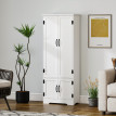 Armoire de cuisine Zyrelis rangement moderne blanc élégant design contemporain poignées métal noir