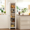 Colonne de rangement Torvyna style campagne chic blanc effet bois optimisez votre espace
