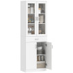 Buffet Valyx vaisselier élégant rangement cuisine moderne blanc verre étagères ajustables tiroir