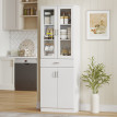 Buffet Valyx vaisselier élégant rangement cuisine moderne blanc verre étagères ajustables tiroir