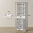 Buffet Valyx vaisselier élégant rangement cuisine moderne blanc verre étagères ajustables tiroir