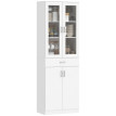 Buffet Valyx vaisselier élégant rangement cuisine moderne blanc verre étagères ajustables tiroir