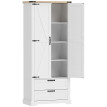 Armoire de cuisine Orvessa rangement élégant blanc style ferme portes grange étagères réglables