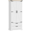 Armoire de cuisine Orvessa rangement élégant blanc style ferme portes grange étagères réglables