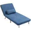 Fauteuil convertible Olivastro polyvalent confortable design bleu pour salon chambre bureau tissu doux flanelle