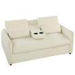 Canapé convertible Blémont 2 places inclinable chenille confortable et élégant beige noir