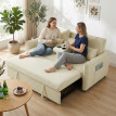 Canapé convertible Blémont 2 places inclinable chenille confortable et élégant beige noir