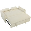 Canapé convertible Blémont 2 places inclinable chenille confortable et élégant beige noir