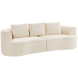 Canapé 3 places Gerberge design élégant chenille crème confort optimal salon moderne