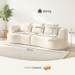 Canapé 3 places Gerberge design élégant chenille crème confort optimal salon moderne