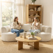 Canapé 3 places Gerberge design élégant chenille crème confort optimal salon moderne