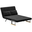 Canapé convertible Dreval noir velours 2 places confortable et réglable