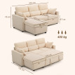Canapé d'angle convertible Ercole velours côtelé rangement intégré chaise longue réversible beige